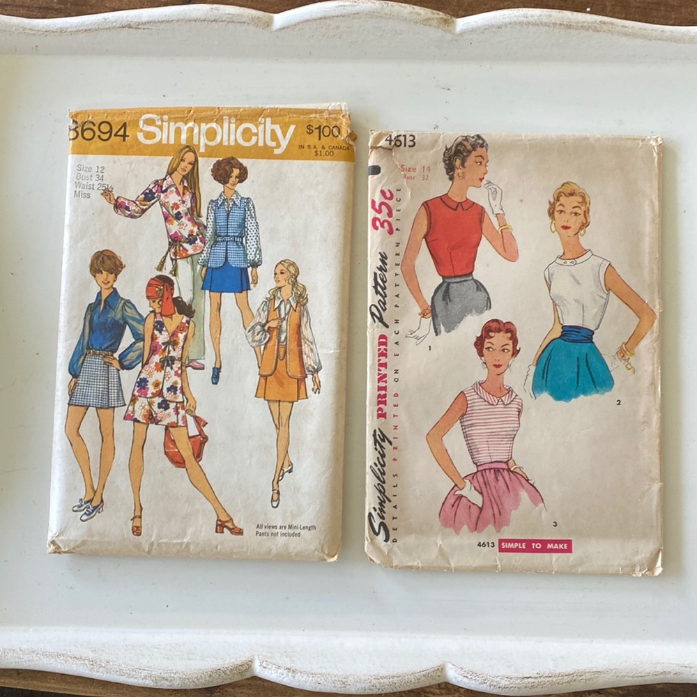 Vintage Simplicity Sewing Patterns 1970 & 1954